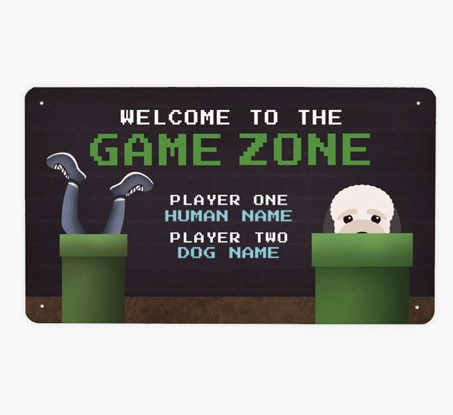 Game Zone: Personalized {breedFullName} Metal Sign